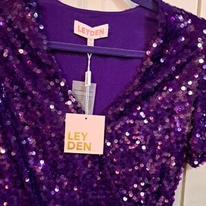 NWT Leyden Sparkling Purple Sequin Gown